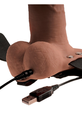 6" Hollow Rechargeable Strap-on with Balls